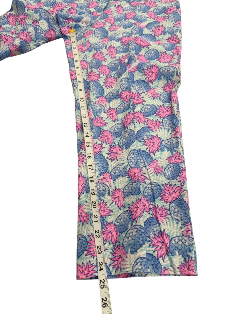 Vineyard Vines Womens Size 10 Capri Pants Linen Blend Pineapple Catamaran Blue - Picture 5 of 7